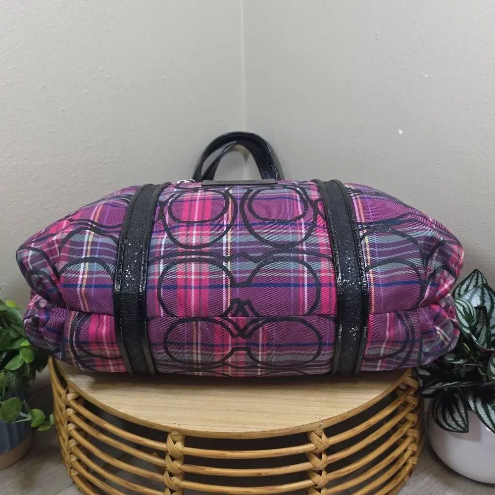 Coach Tartan Plaid Glam Tote